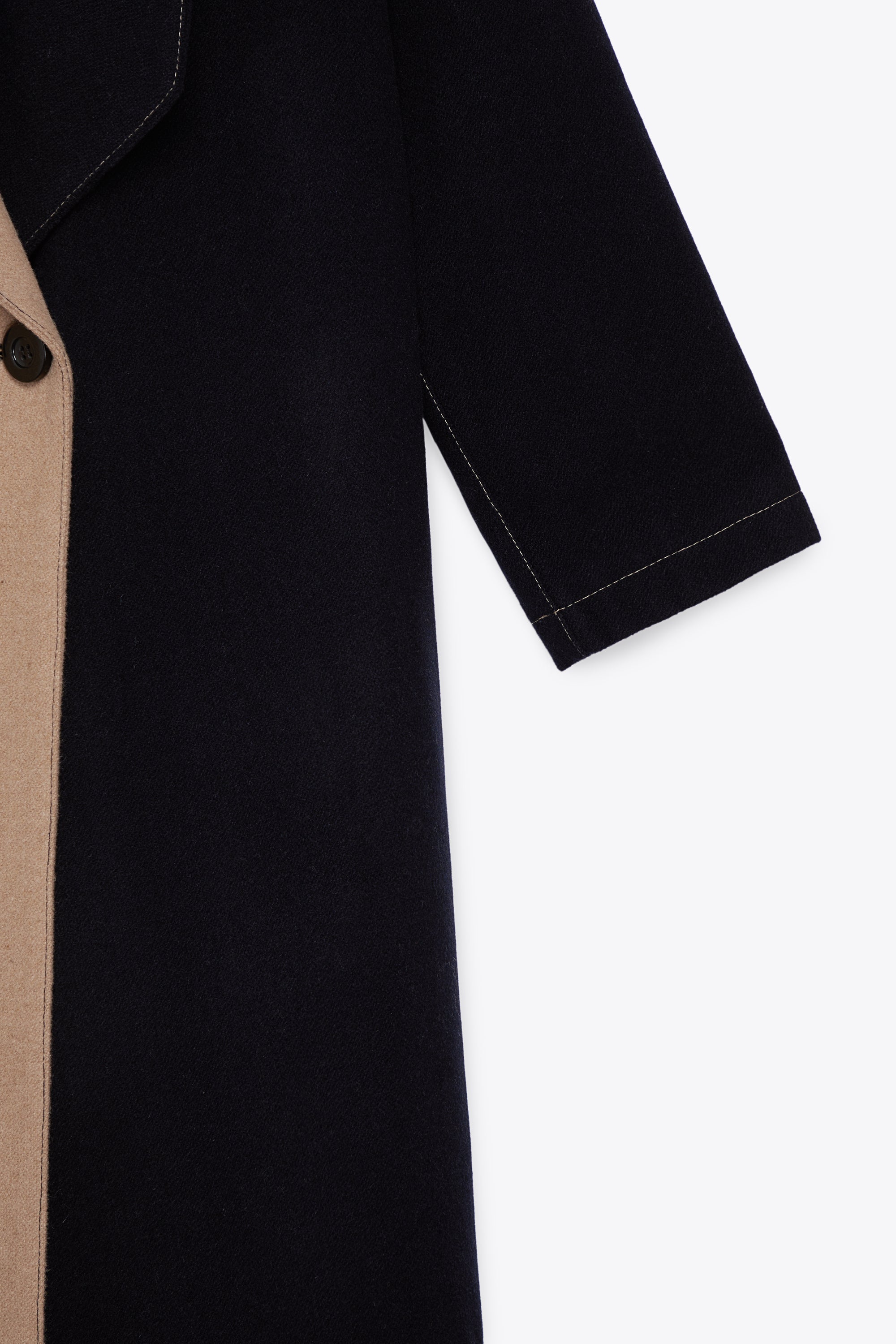 Abrigo Bi-Color  lana reciclada