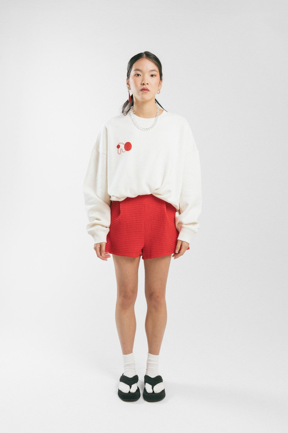 Crinkled Red Culotte