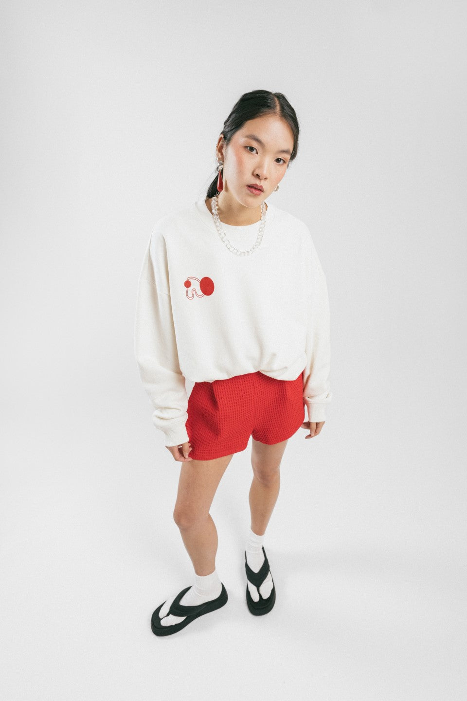 Crinkled Red Culotte